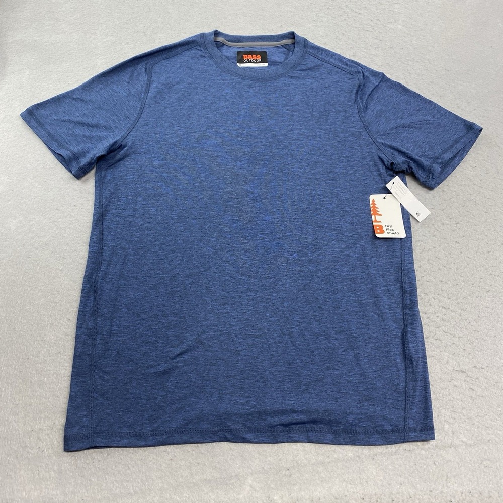 Bass Outdoor T Shirt Mens Medium Blue Microtech Performance Short Sleeve Tee